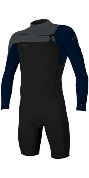 2026 O'Neill Mens Hammer 2mm Chest Zip Long Sleeve Springsuit Wetsuit 4928 - Black / Abyss / Graphite